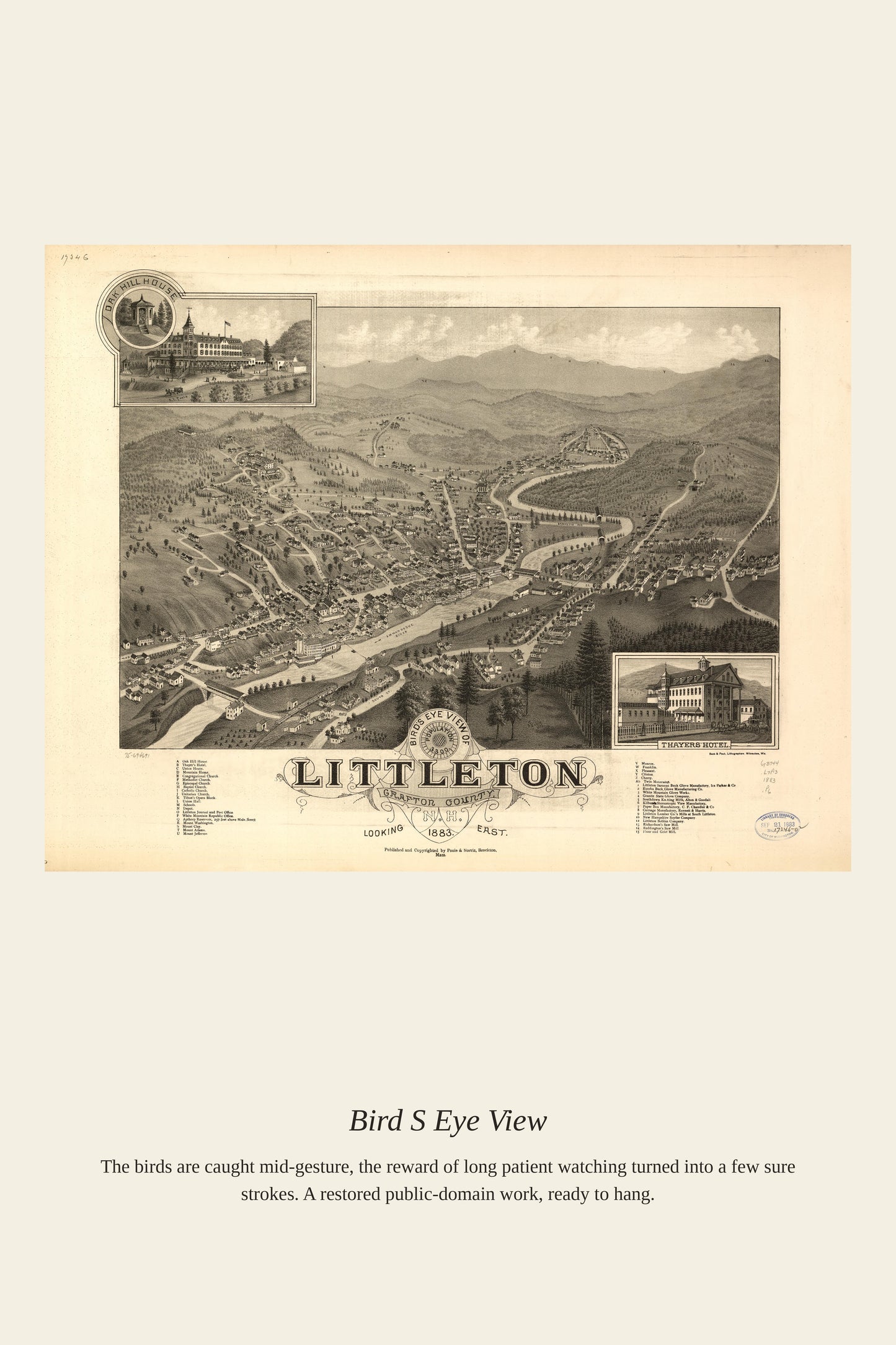 Bird's Eye View (13) - Antique Map Print