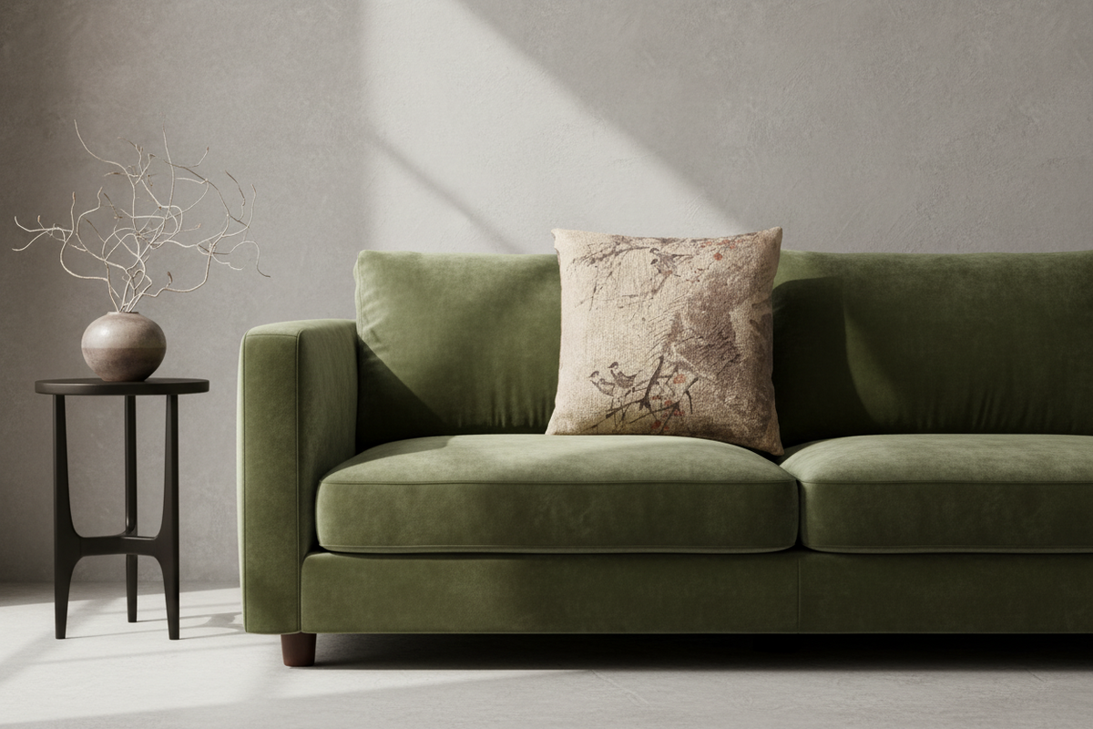 Birds on Red Plum Pillow