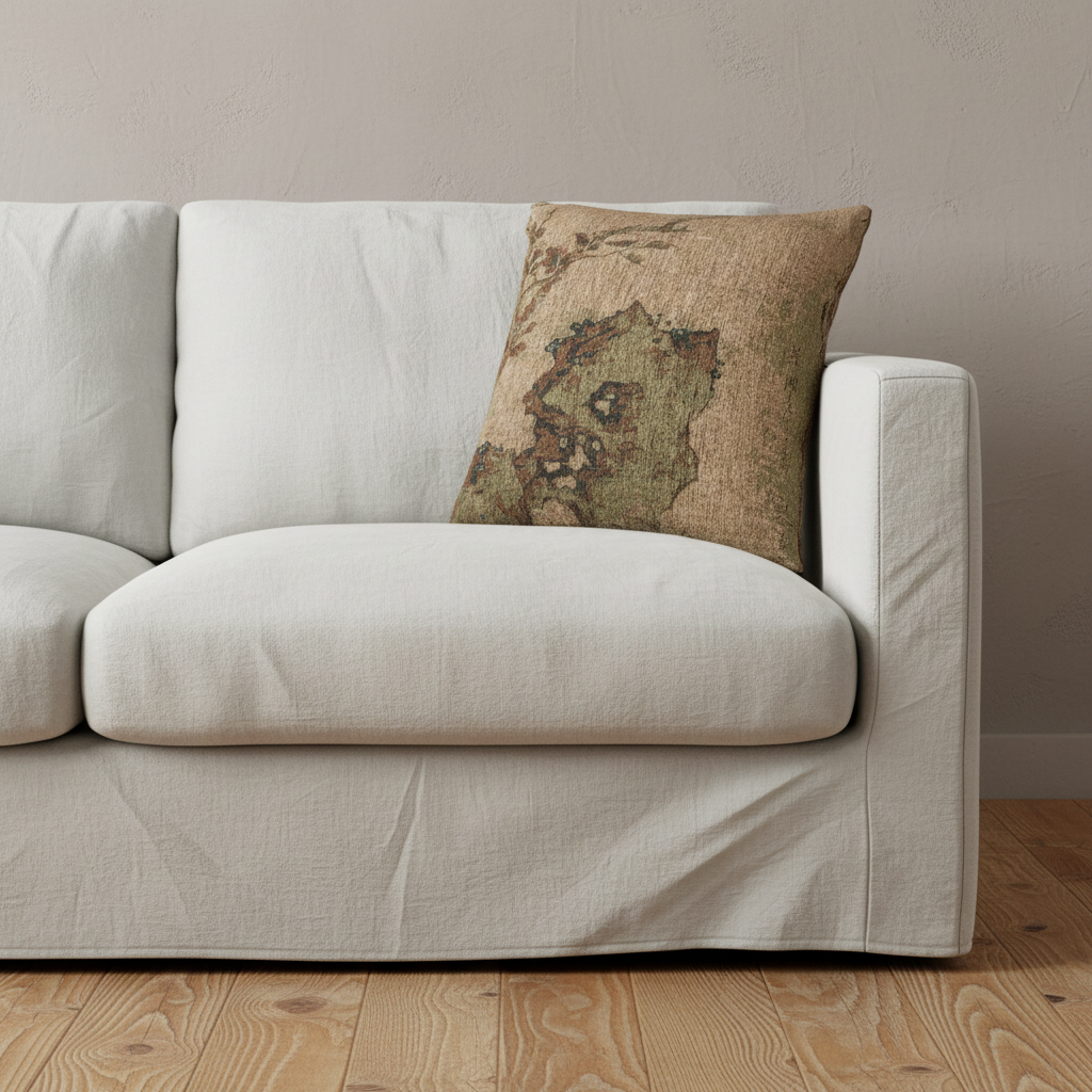 Birds on a Tree with Fruit and Autumn Foliage Pillow