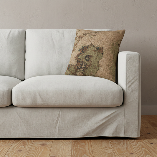 Birds on a Tree with Fruit and Autumn Foliage Pillow
