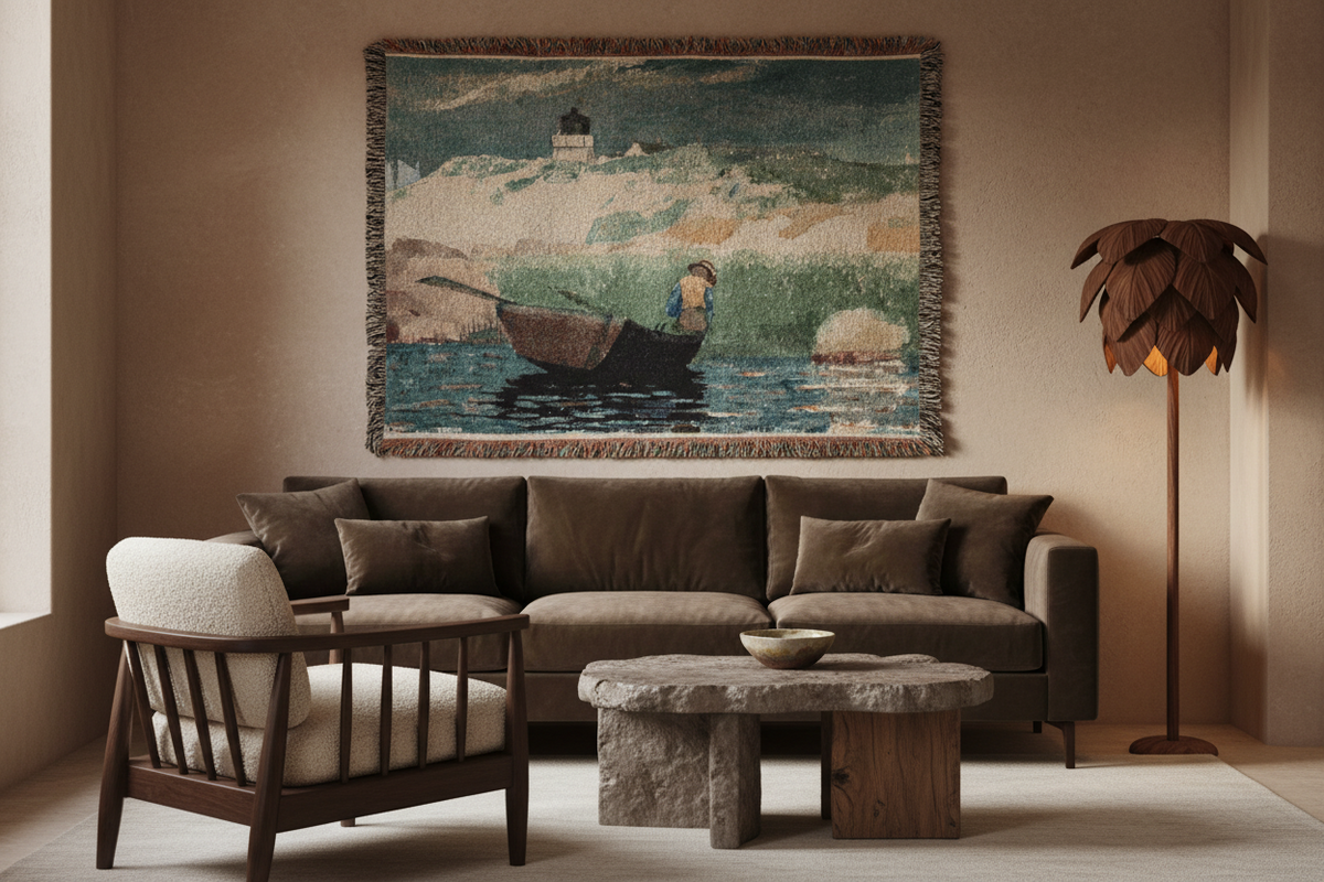 Boy in Boat, Gloucester — Homer Tapestry Blanket