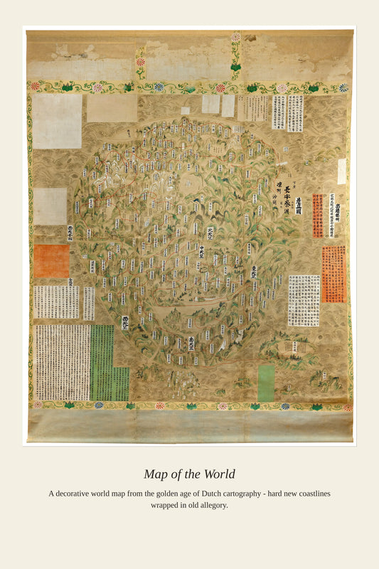 Buddhist Map of the World - Antique World Map Print