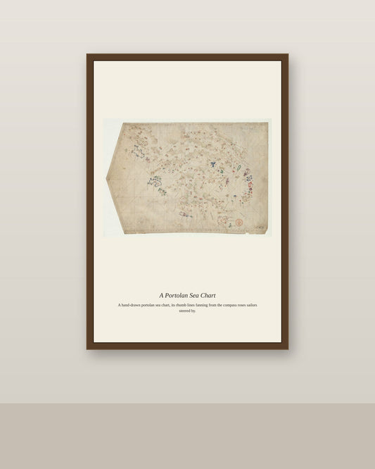 Carte de la Mediterranee Centrale antique art print shown framed on a wall in a styled room