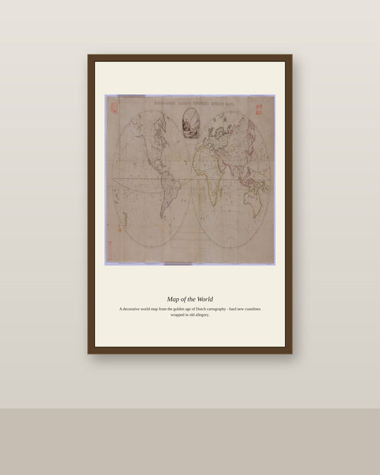 Chart of the Atlantic Ocean (3) antique nautical chart print shown framed on a wall in a styled room