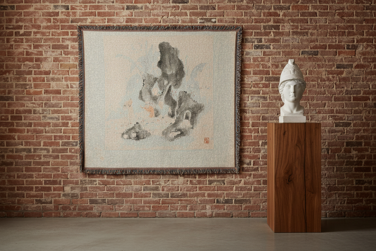Children Playing Blindman's Buff Tapestry Blanket