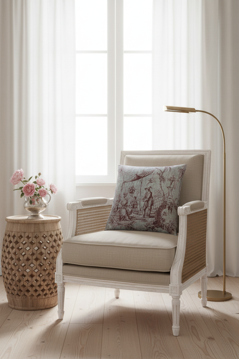 Chinoiserie Furnishing Fabric X Pillow