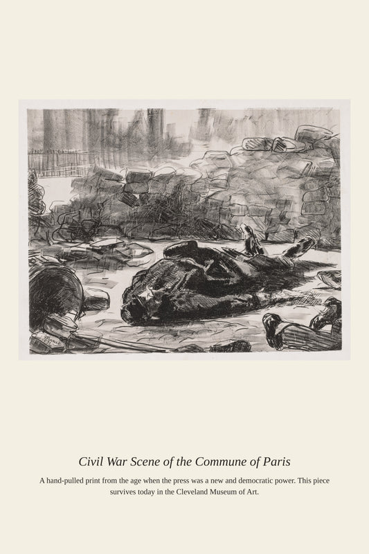 Civil War Scene of the Commune of Paris - Antique Mythological Print