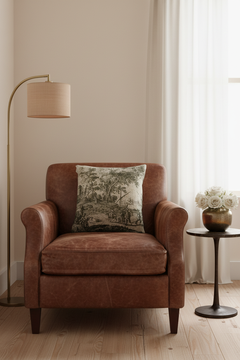 Coast Scene with an Artist Drawing — Lorrain Pillow