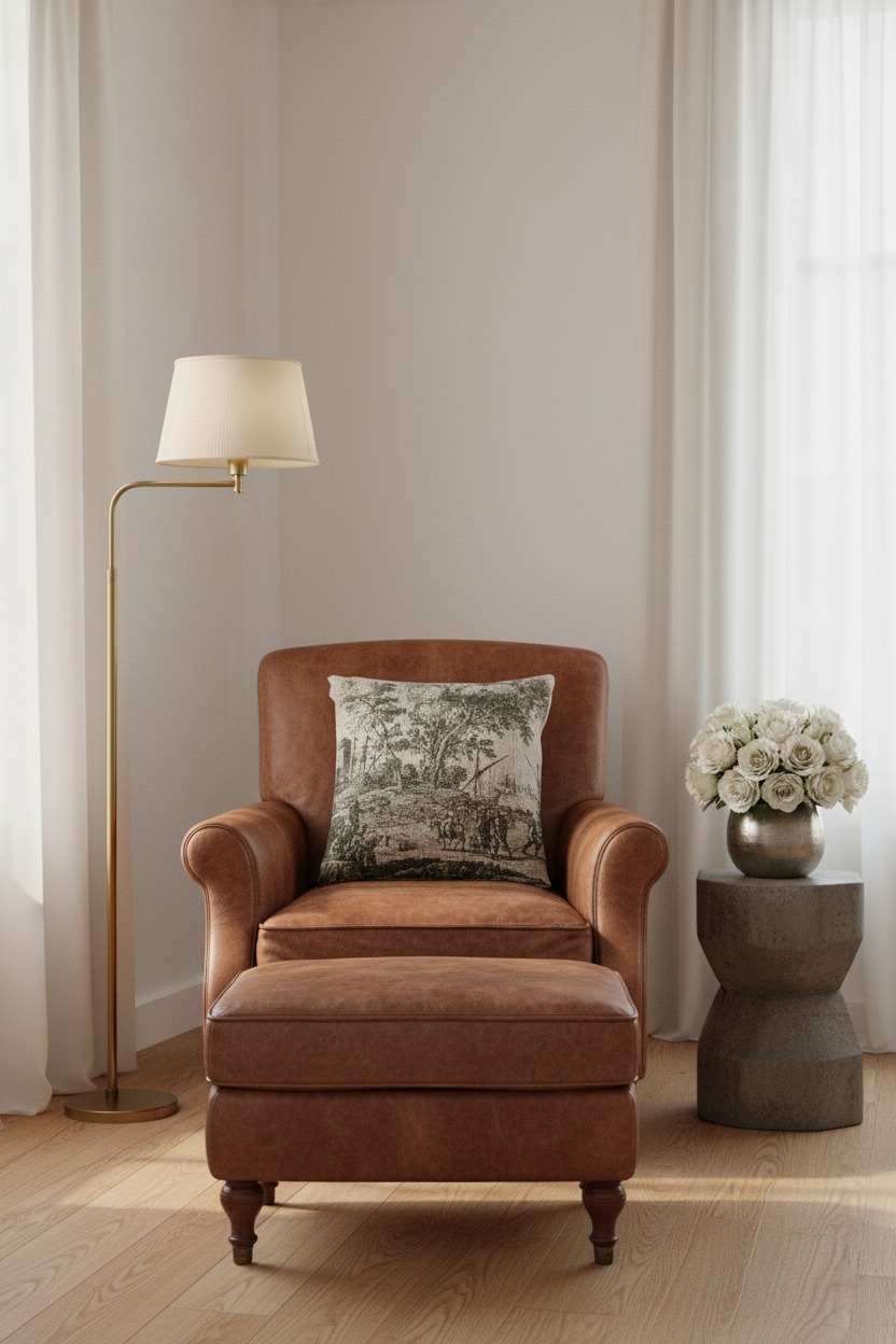 Coast Scene with an Artist Drawing — Lorrain Pillow