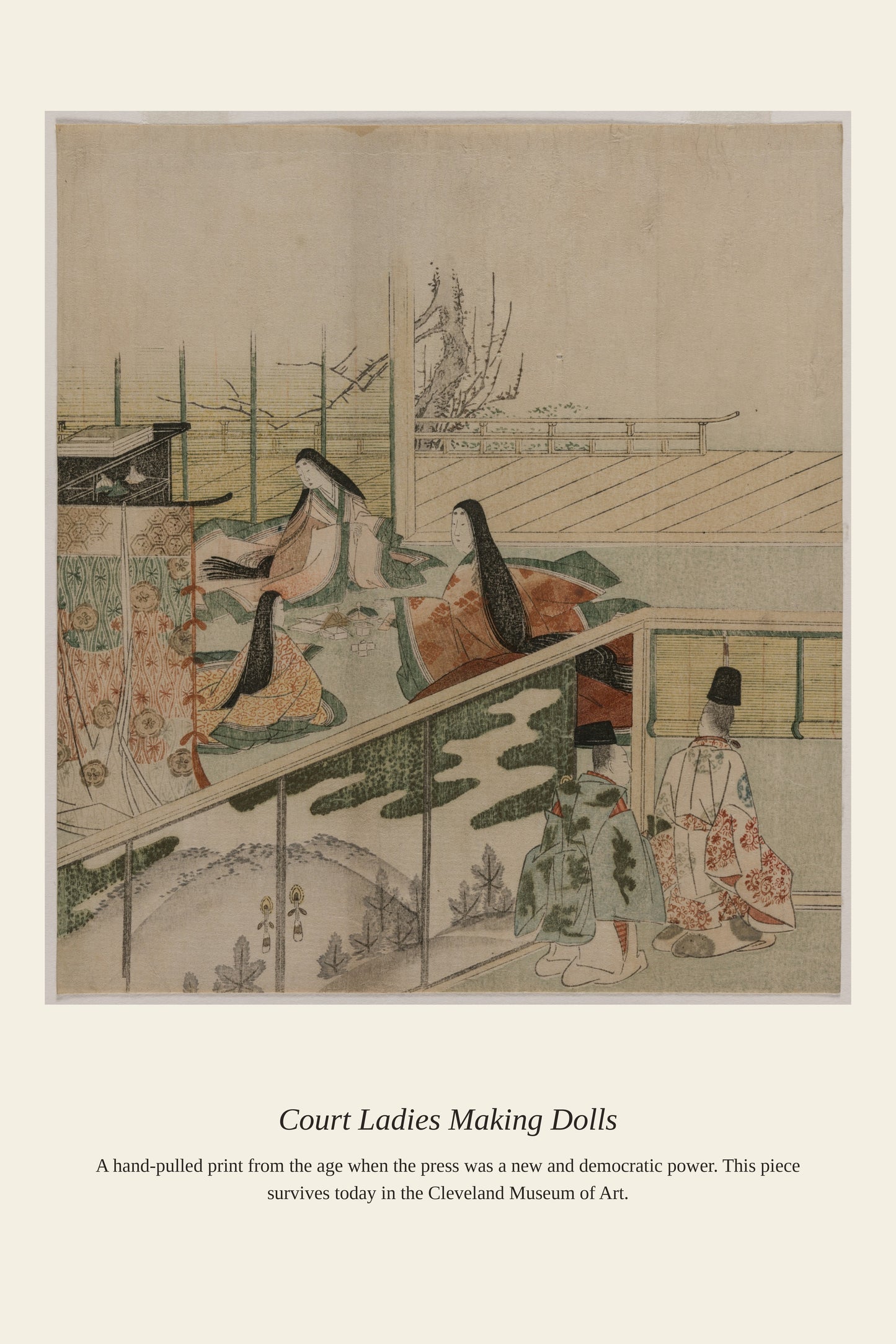 Court Ladies Making Dolls - Antique Asian Art Print
