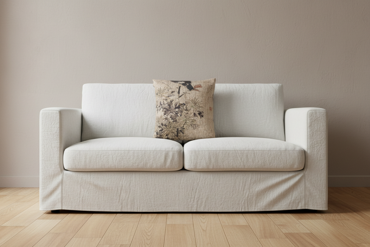 Crested Myna Birds and Chrysanthemums Pillow