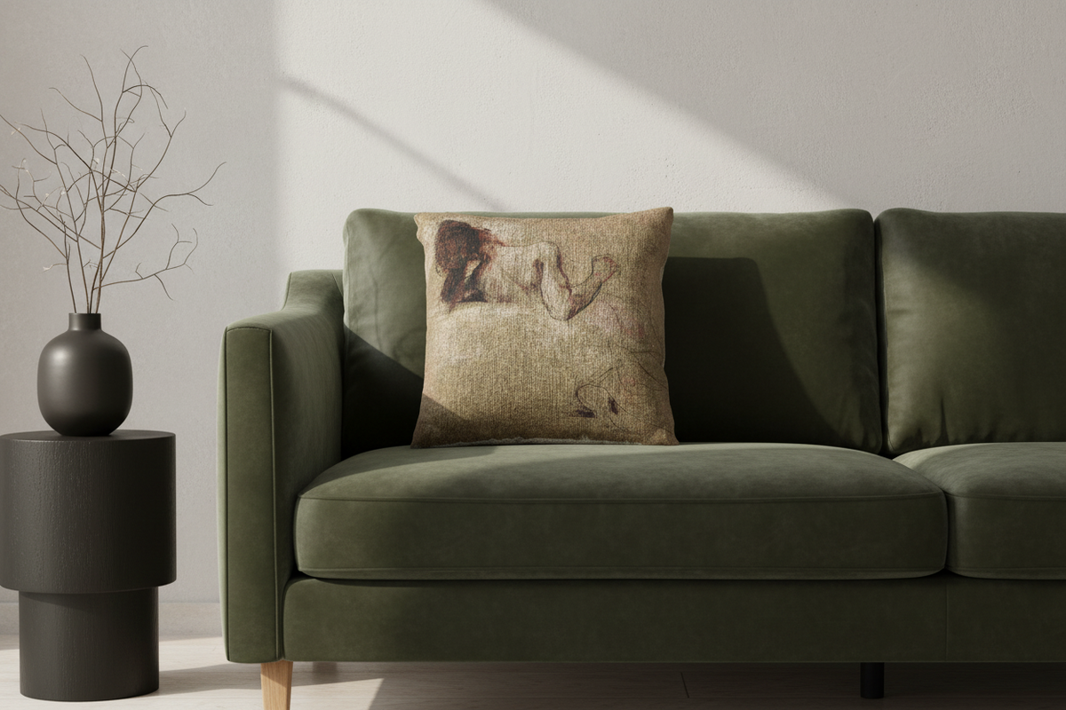 Crouching Woman — Delacroix Pillow