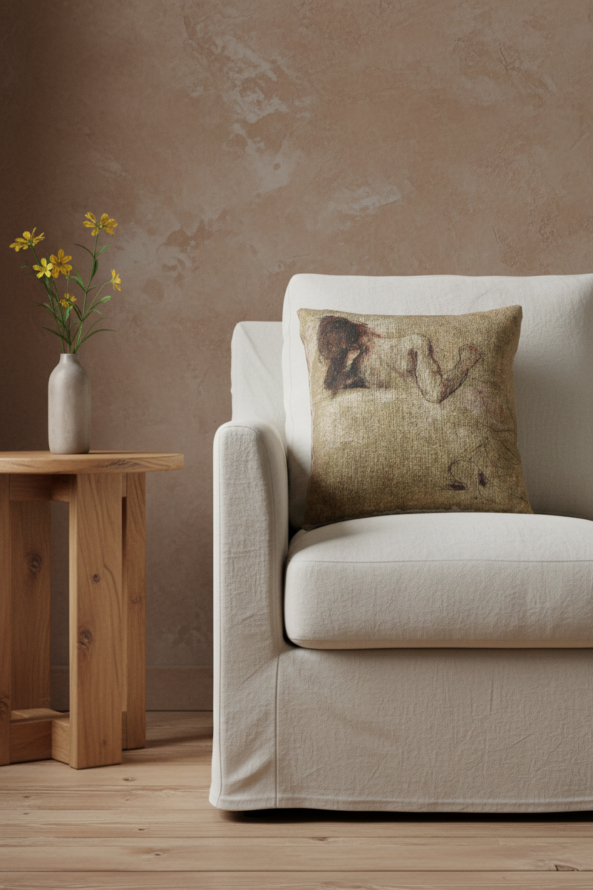 Crouching Woman — Delacroix Pillow