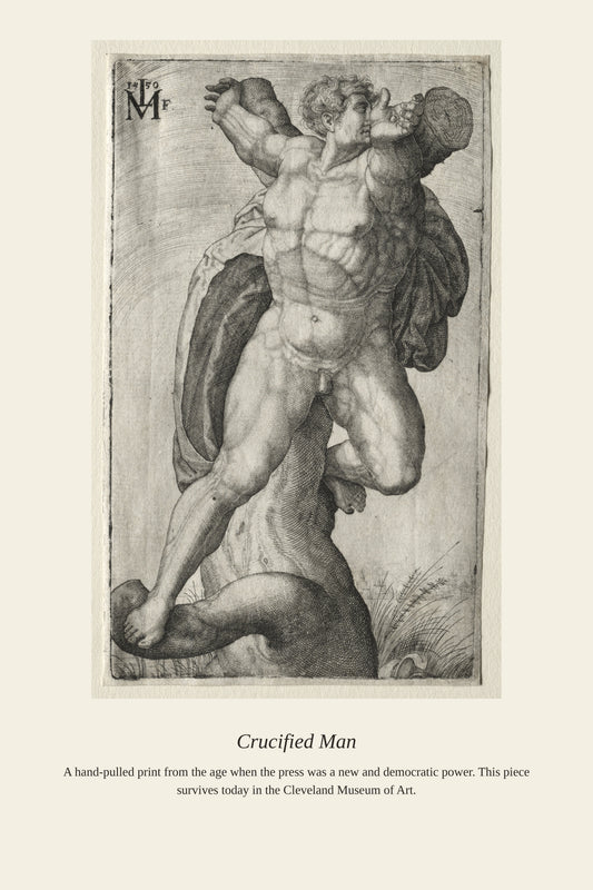 Crucified Man - Antique Asian Art Print