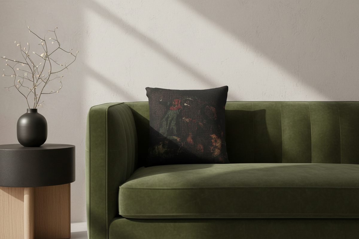 Dante's Bark (after Delacroix) Pillow