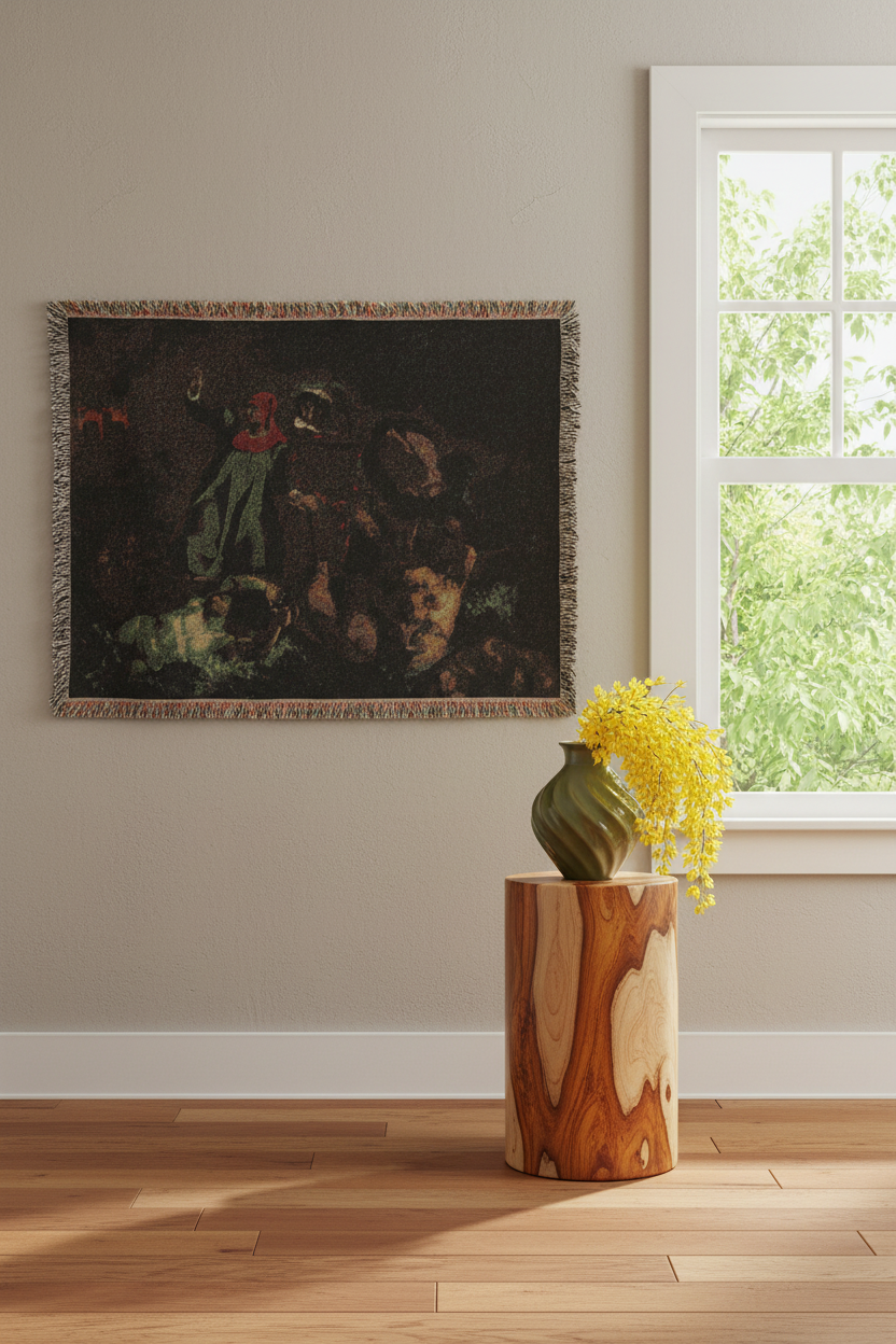 Dante's Bark (after Delacroix) Tapestry Blanket