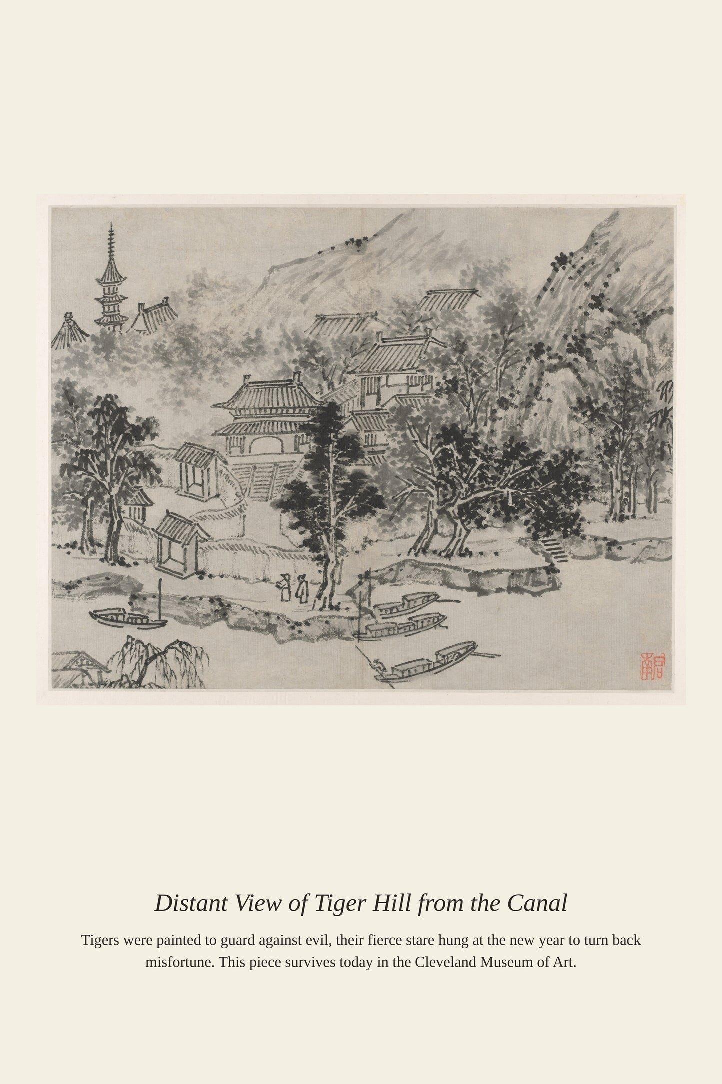 Distant View of Tiger Hill - Antique Natural History Print