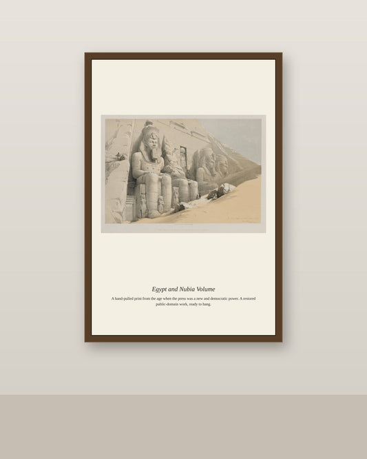 Egypt and Nubia Volume - Ancient Art Print antique art print shown framed on a wall in a styled room