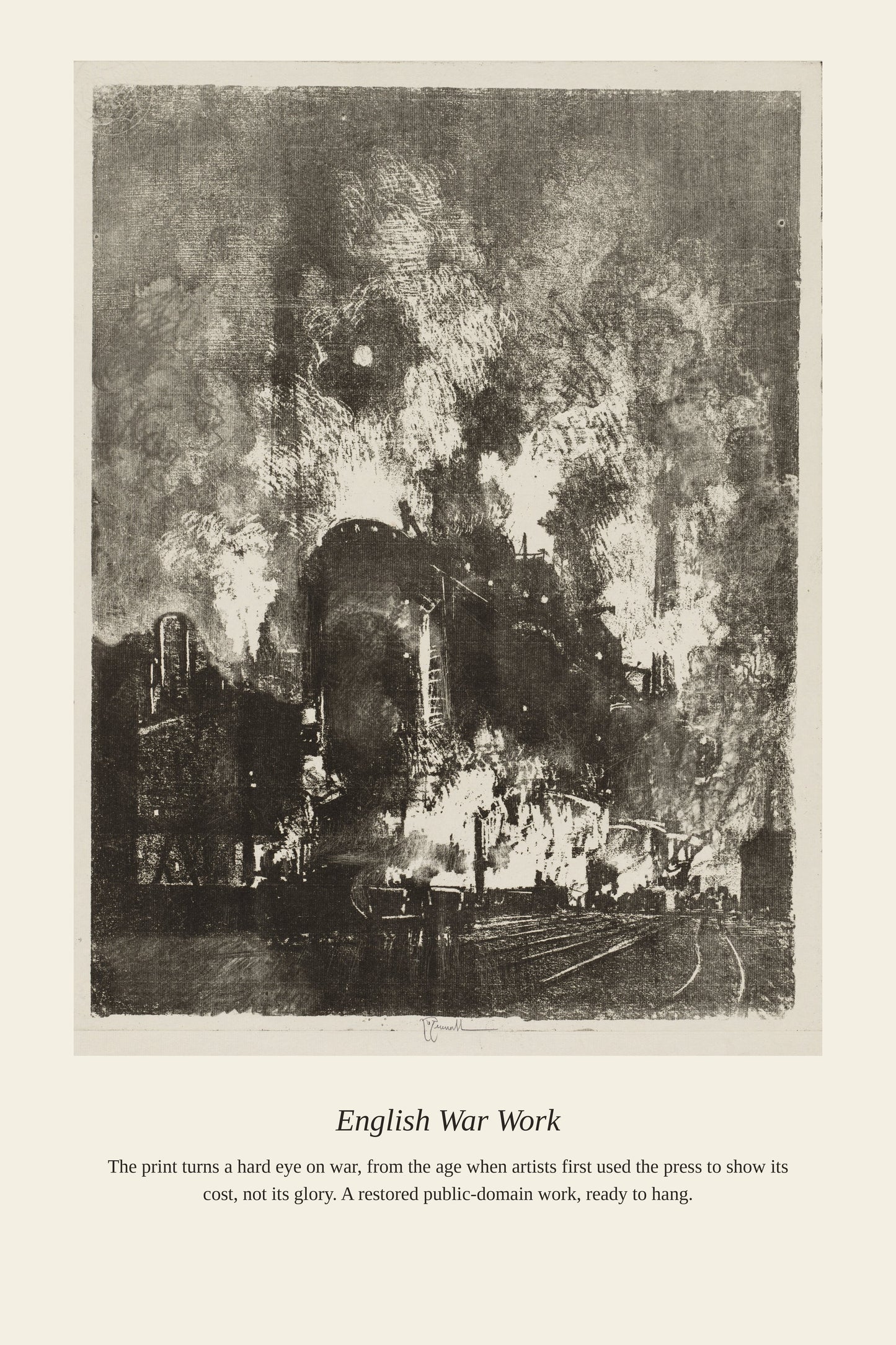 English War Work (4) - Antique Historical Print