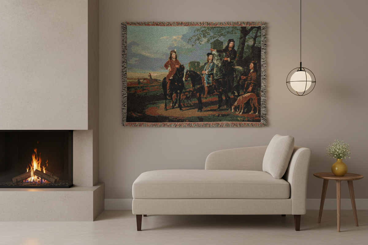 Equestrian Portrait of the Pompe — Cuyp Tapestry Blanket