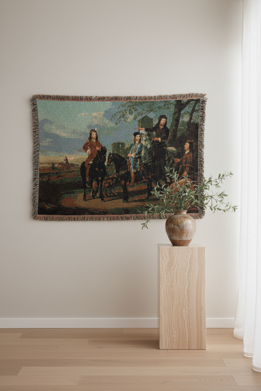 Equestrian Portrait of the Pompe — Cuyp Tapestry Blanket