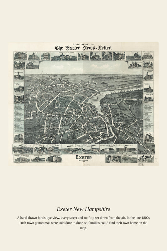 Exeter New Hampshire - Antique Map Print