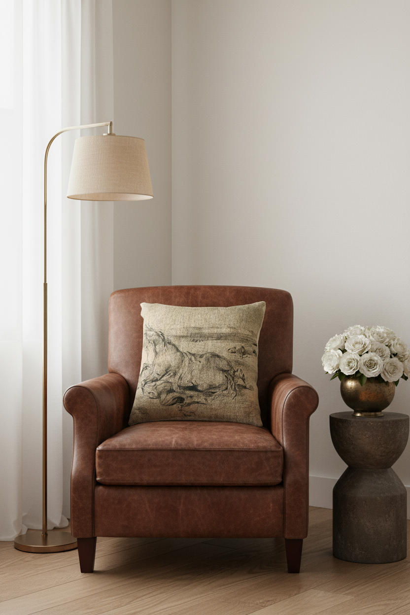 Fallen Horse and Dead Knight — Delacroix Pillow