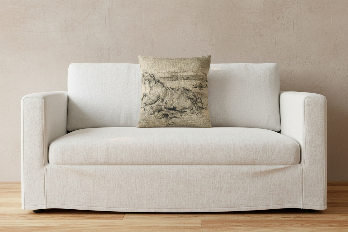 Fallen Horse and Dead Knight — Delacroix Pillow