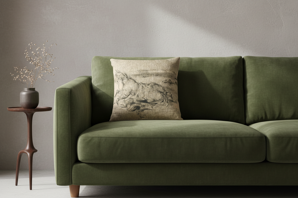 Fallen Horse and Dead Knight — Delacroix Pillow