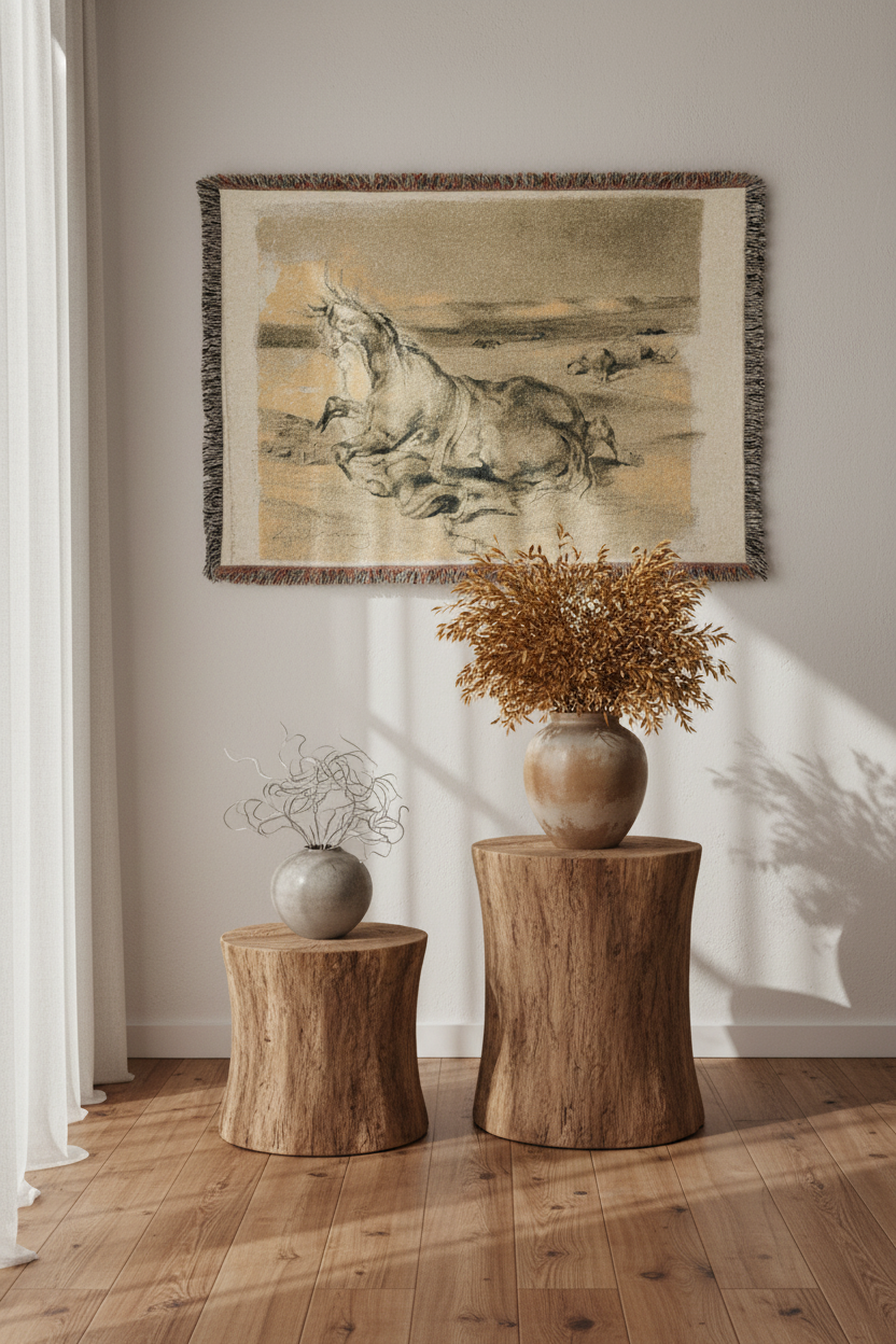 Fallen Horse and Dead Knight — Delacroix Tapestry Blanket