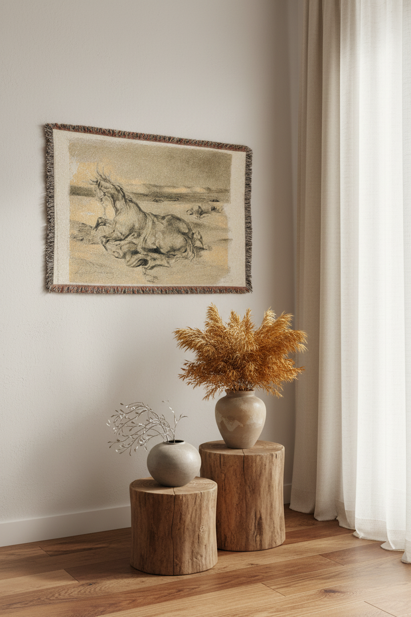 Fallen Horse and Dead Knight — Delacroix Tapestry Blanket