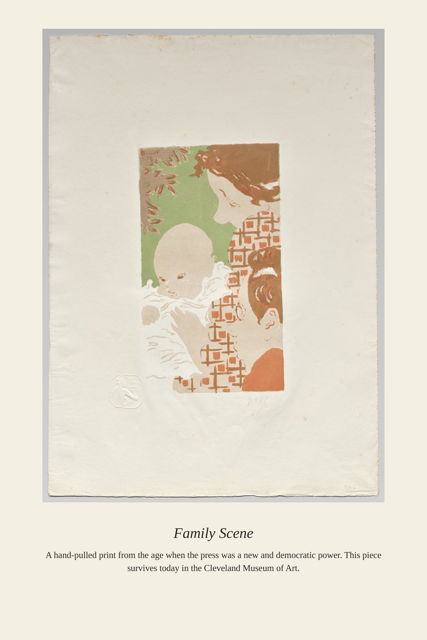 Family Scene - Antique Asian Art Print