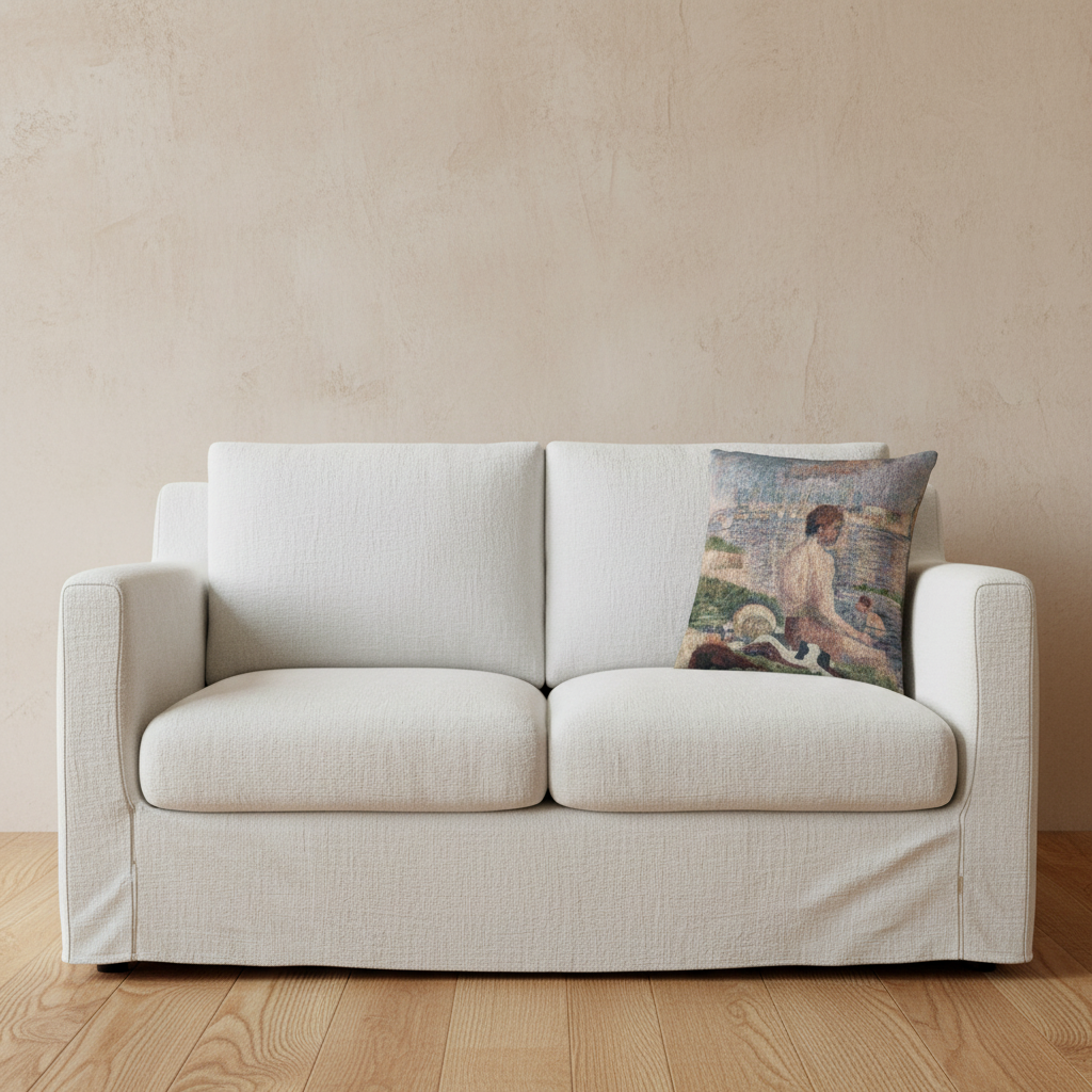 Final Study for Bathers at Asnières — Seurat Pillow