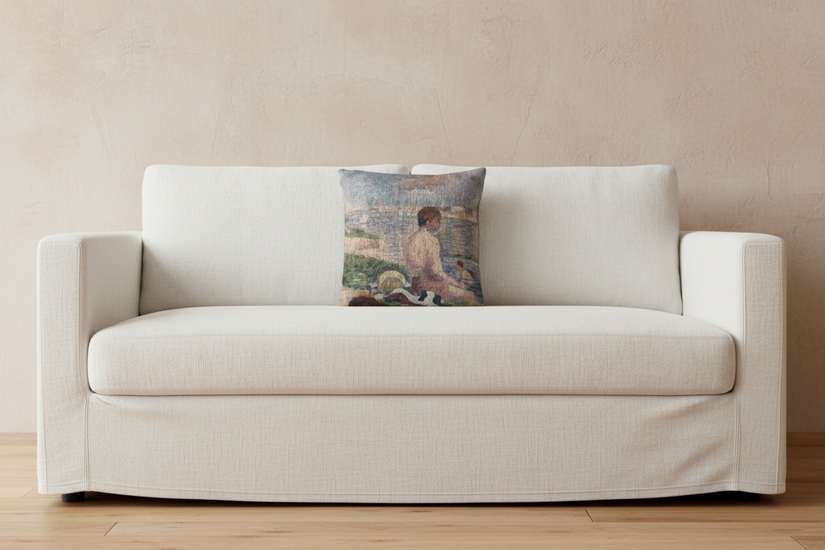 Final Study for Bathers at Asnières — Seurat Pillow