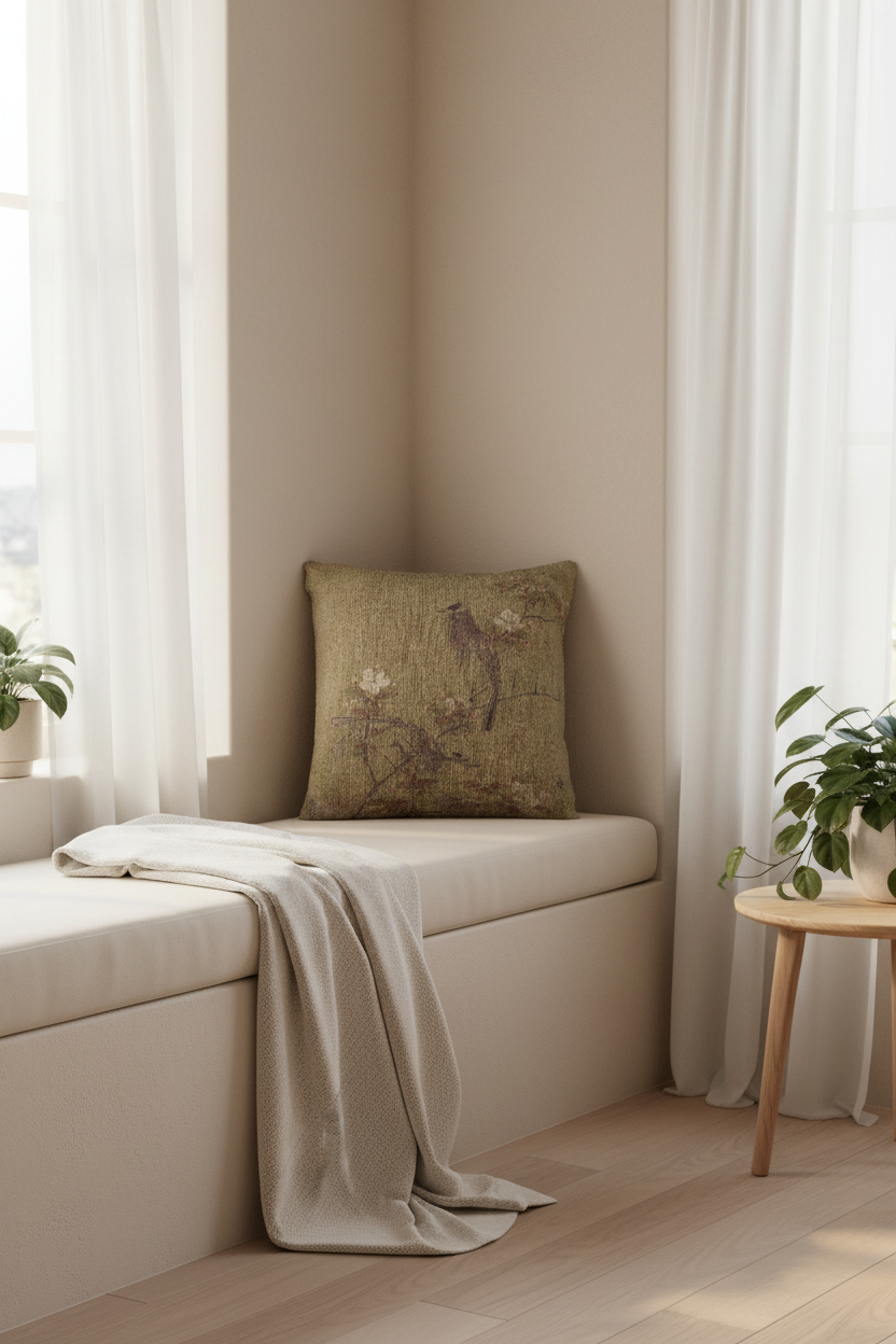 Flowers and Birds Pillow