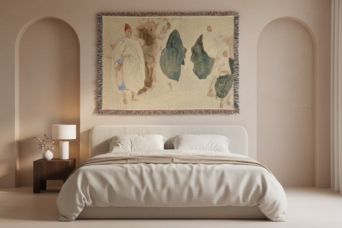 Four Sketches of Arab Men — Delacroix Tapestry Blanket