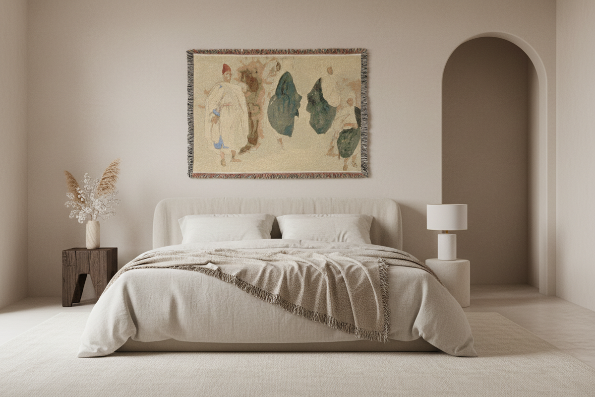 Four Sketches of Arab Men — Delacroix Tapestry Blanket