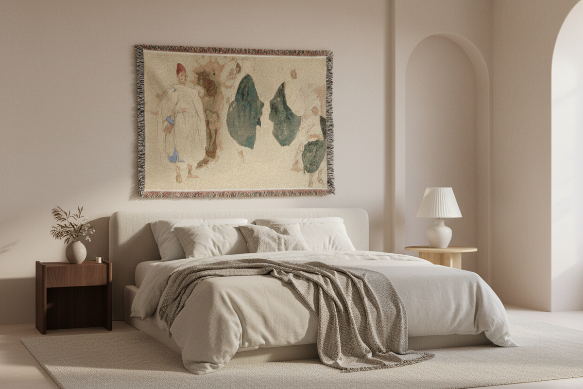 Four Sketches of Arab Men — Delacroix Tapestry Blanket