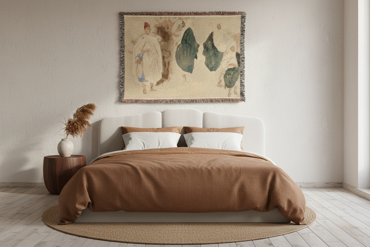 Four Sketches of Arab Men — Delacroix Tapestry Blanket