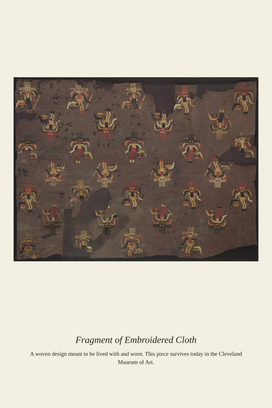 Fragment of Embroidered Cloth - Antique Textile Print