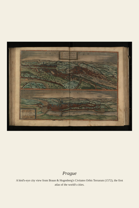 Frans Hogenberg, Praga - Antique City Map Print