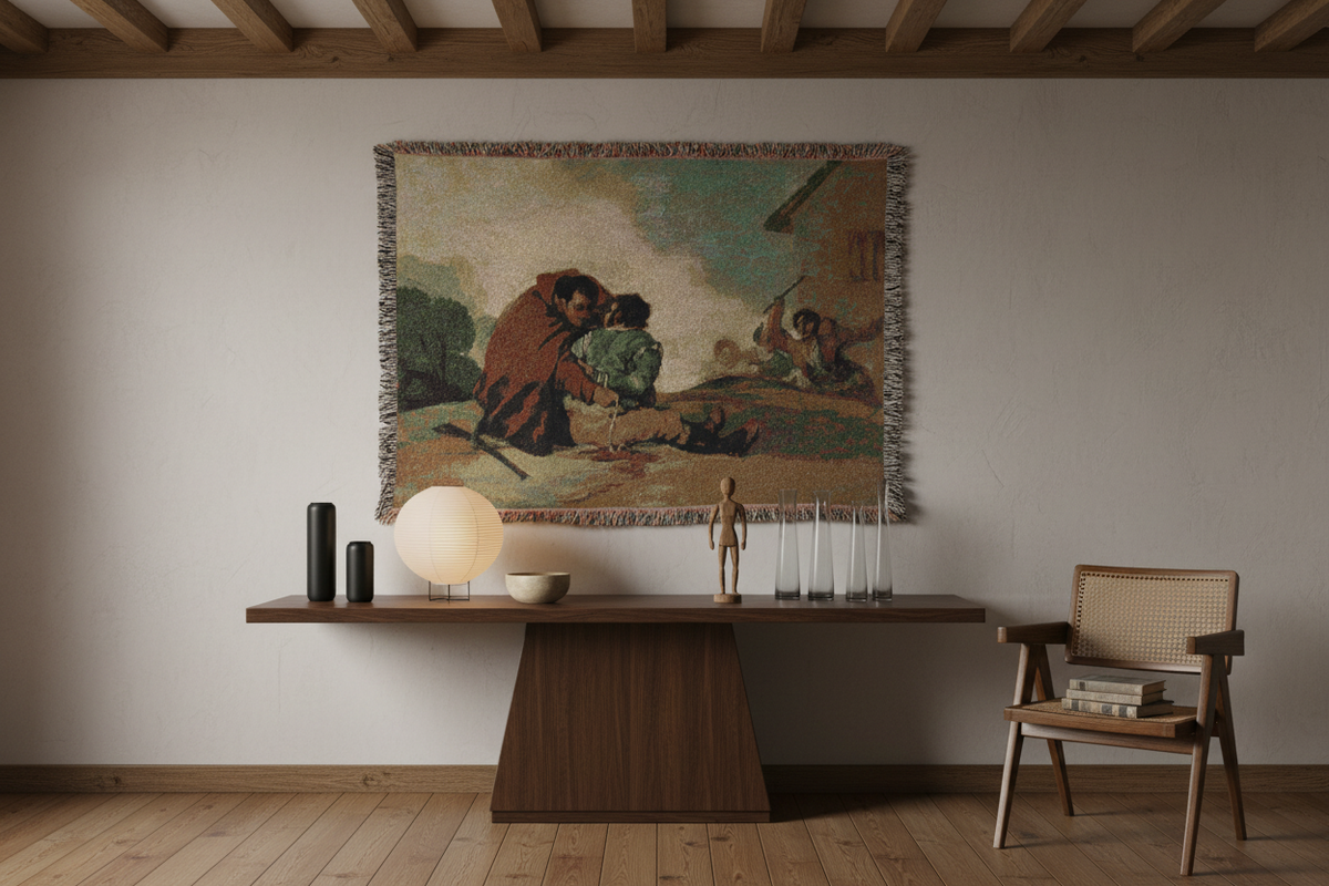 Friar Pedro Binds El Maragato — Goya Tapestry Blanket