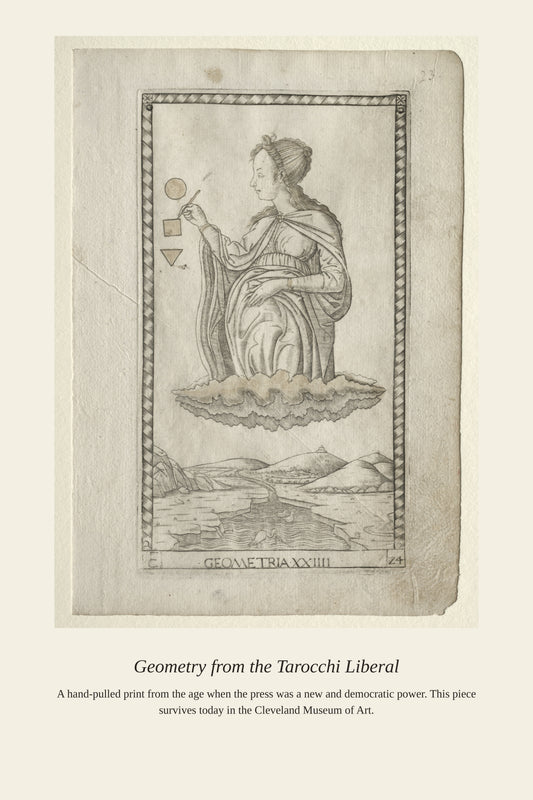 Geometry, Mantegna Tarocchi - Antique Historical Print