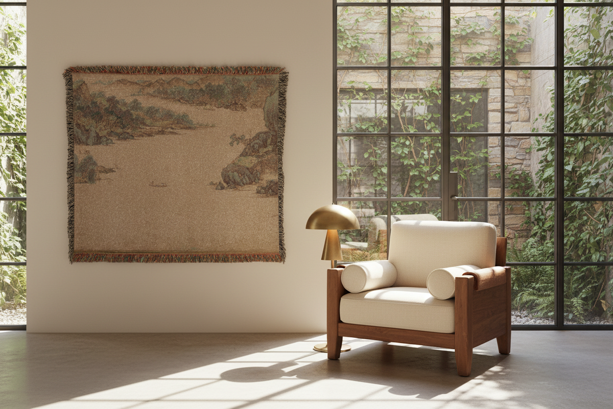 Greeting the Spring Tapestry Blanket