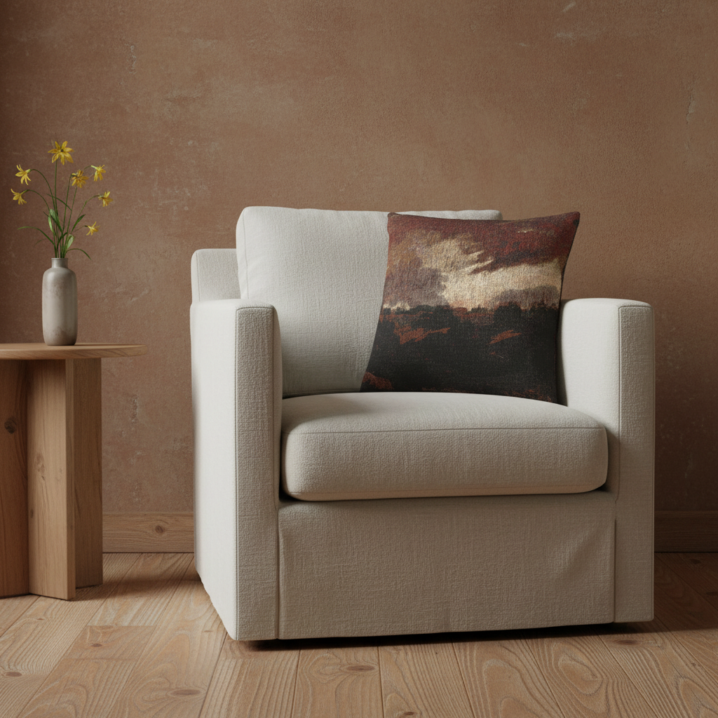 Hampstead, Stormy Sky (style of Constable) Pillow