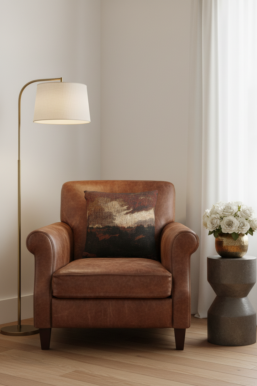 Hampstead, Stormy Sky (style of Constable) Pillow