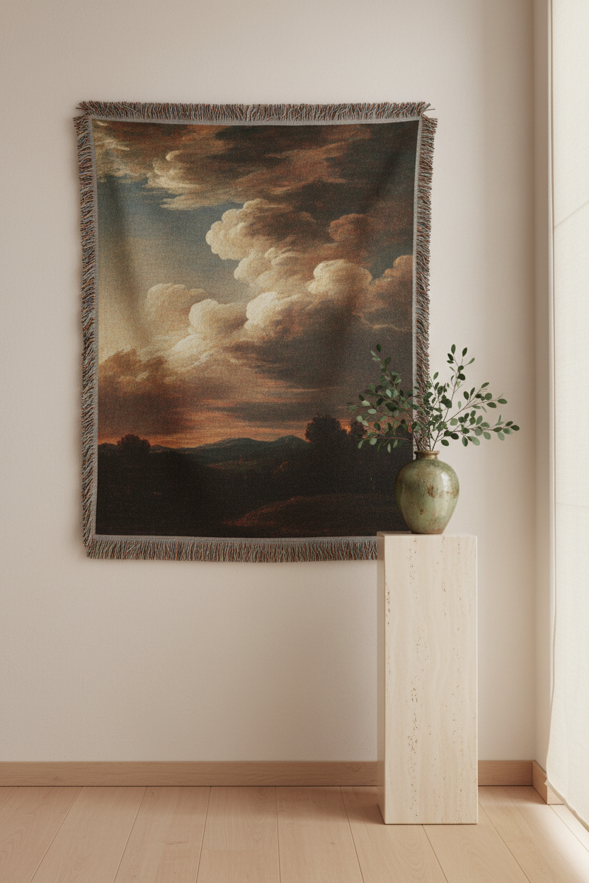 Hampstead, Stormy Sky (style of Constable) Tapestry Blanket