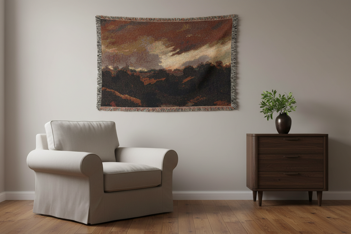 Hampstead, Stormy Sky (style of Constable) Tapestry Blanket