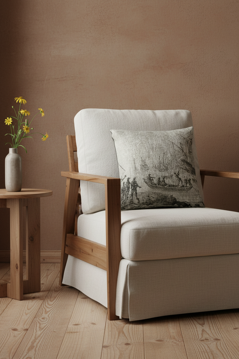 Harbor Scene with a Lighthouse — Lorrain Pillow