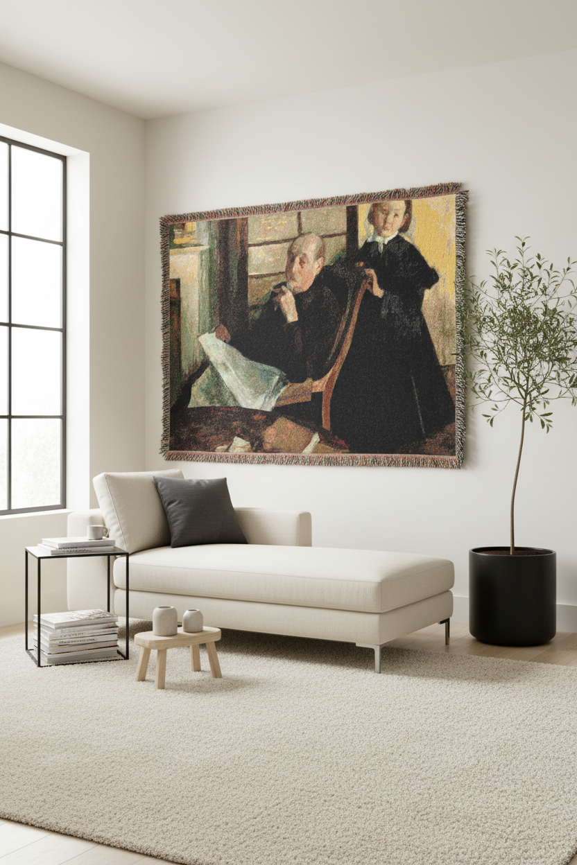 Henri Degas and His Niece Lucie Degas — Degas Tapestry Blanket